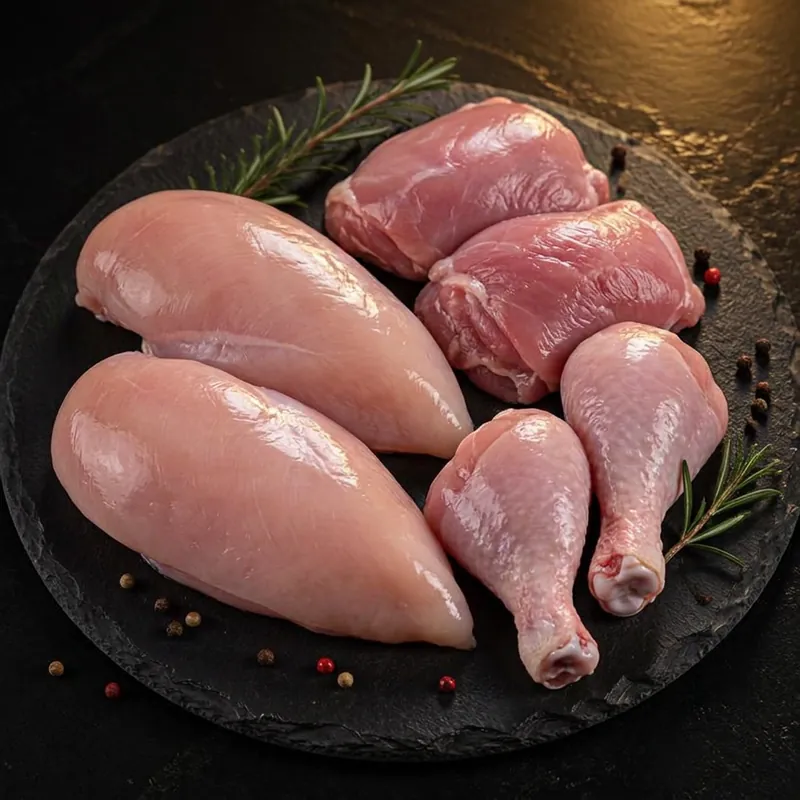 Whole Chicken (Sliced) — fresh skinless chicken
